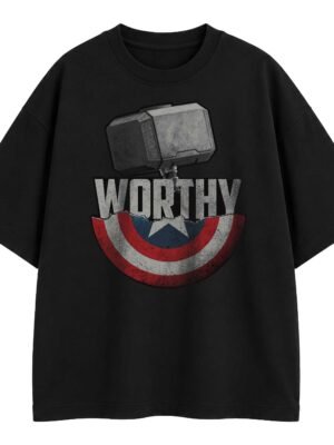 [opt] Worthy – Captain America – Black – Dropshoulder – Mockup